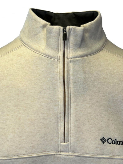 Columbia Men's Oatmeal Heather Sweatshirt Hart Mountain Half Zip L/S (S06)