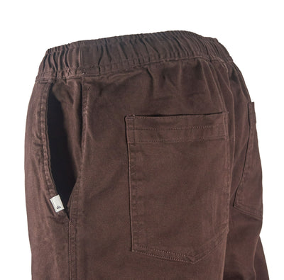 Quiksilver Men's Pant Stretch Canvas Beach Drawstring Twill & Dark Brown