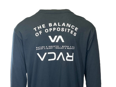 RVCA Men's Black T-Shirt The Balance Of Opposites Long Sleeve (S38)