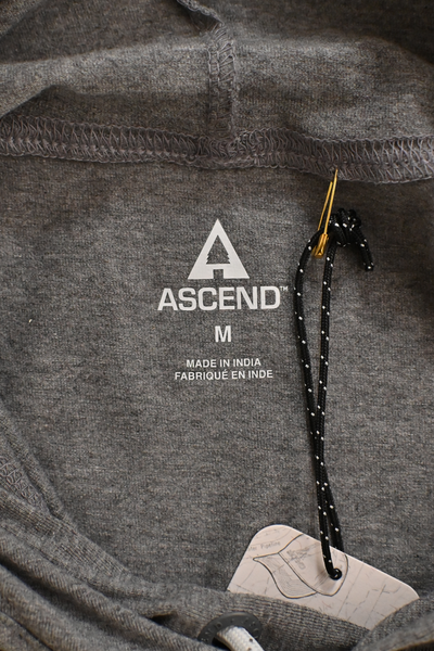 Ascend Men's Hoodie Heather Grey Long Sleeve Lightweight Pullover (S01)
