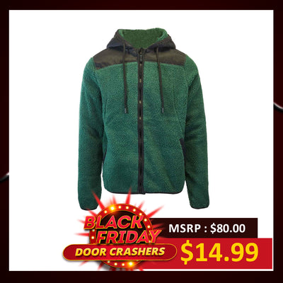 Jack & Jones Men's Green Jacket Authentic Sherpa Teddy Fleece (S03)