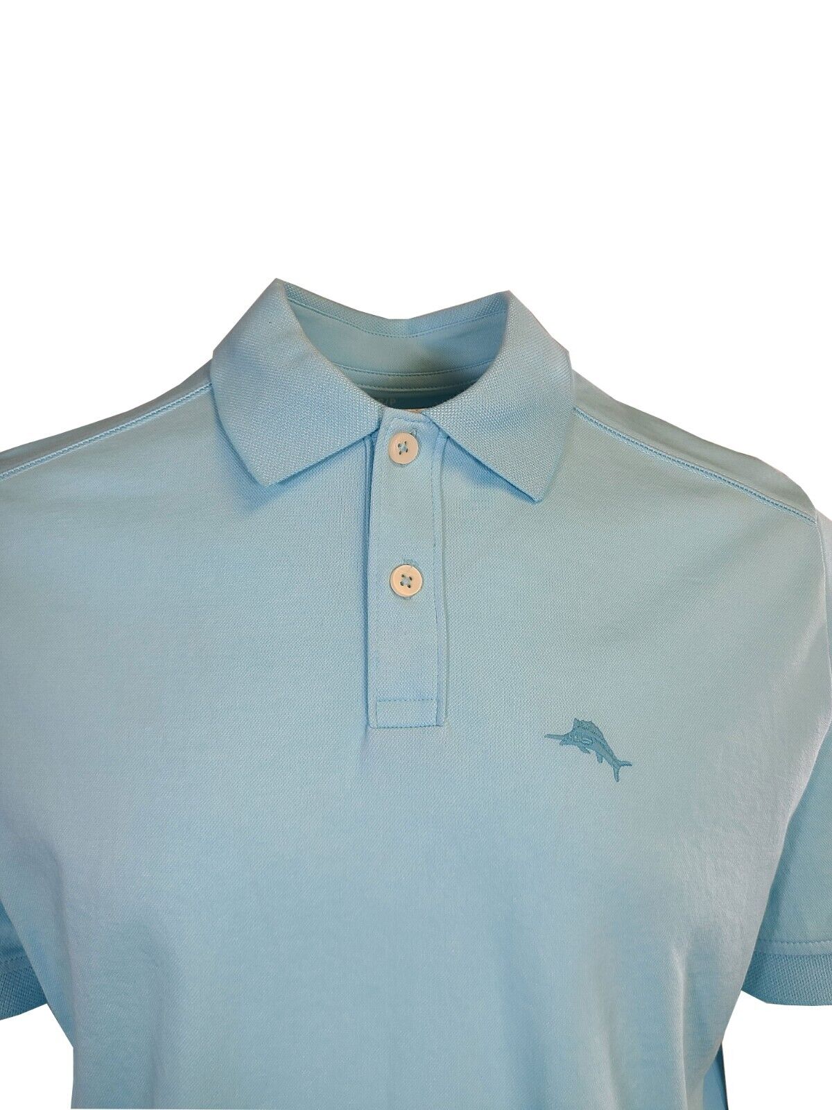 Tommy Bahama Men's Graceful Sea Blue Performance Polo 2 Buttons T-Shirt (S12)