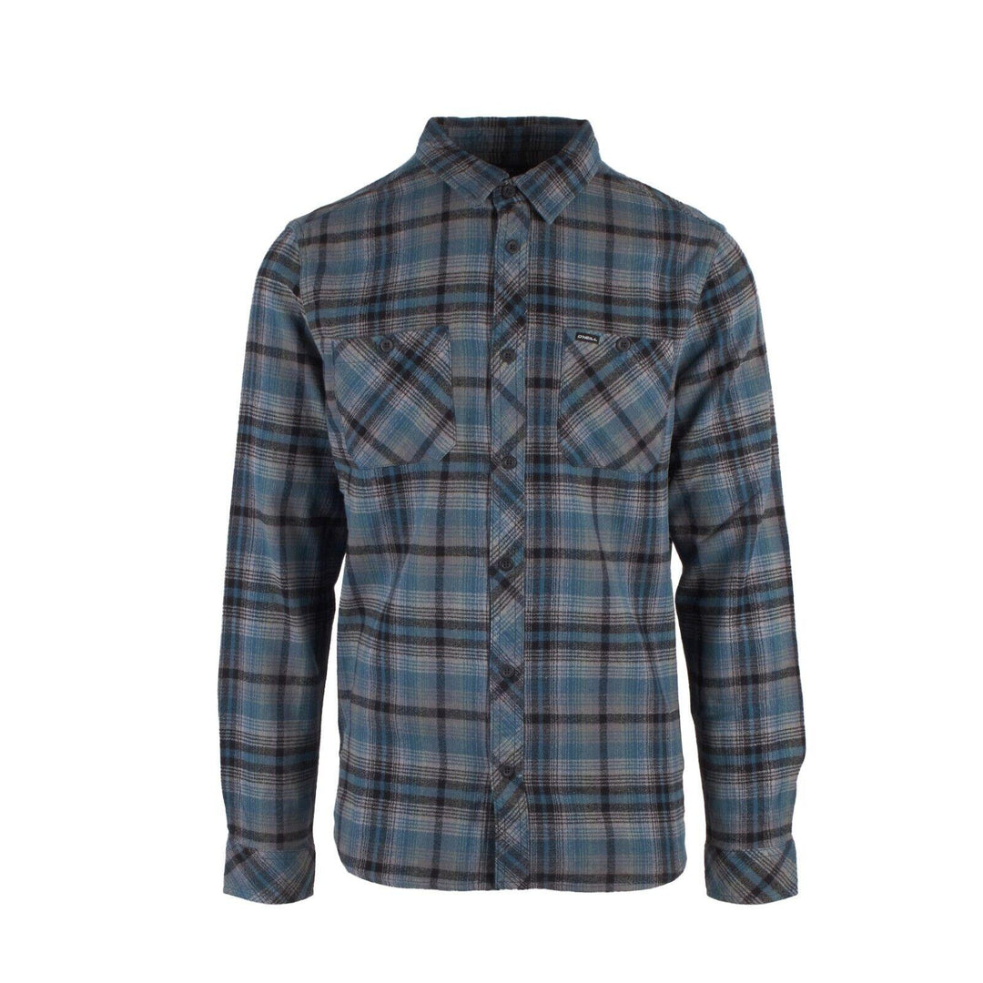 O'Neill Men's Hydro Blue Plaid Whittaker L/S Flannel Shirt (S02)