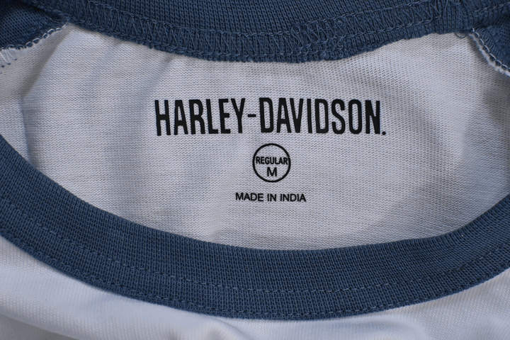 HD Branded Men's T-Shirt Blue #1 Race Raglan Graphic Long Sleeve (S28)