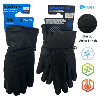 Snotek Junior's Black Performance Winter Ski Gloves ST327 (S04)