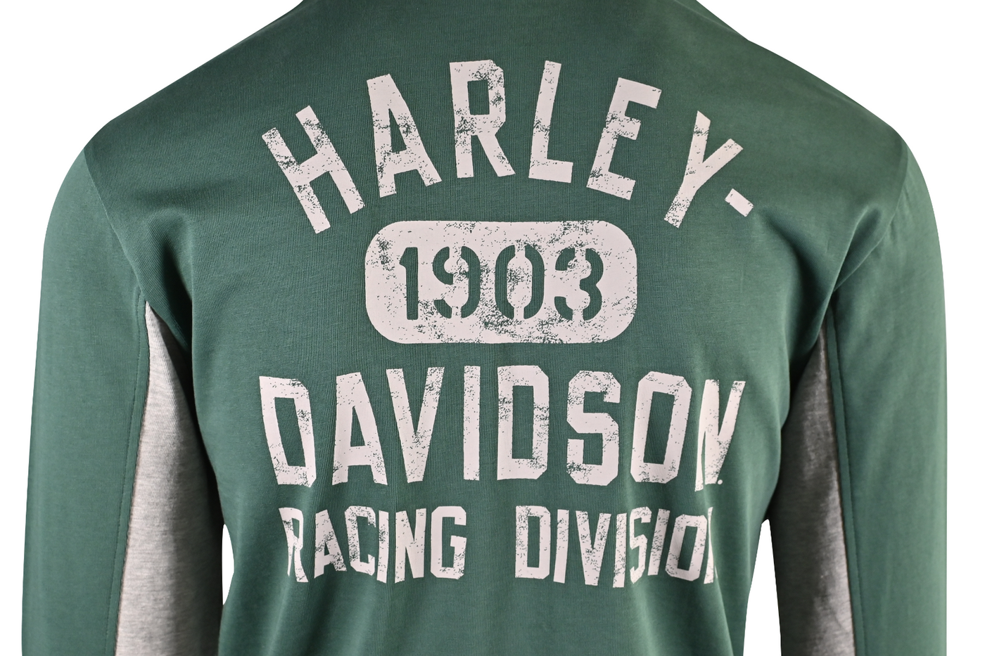 Harley-Davidson Men's T-Shirt Bistro Green Racing Bar & Shield Long Sleeve (S35)