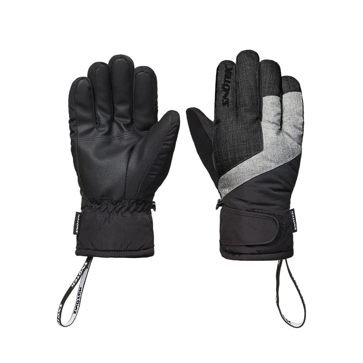 Snotek Men's Black & Grey Performance Ski Gloves ST206 (S03)