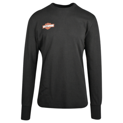 Harley-Davidson Men's T-Shirt Black Motorcycle Logo Print Long Sleeve (S40)