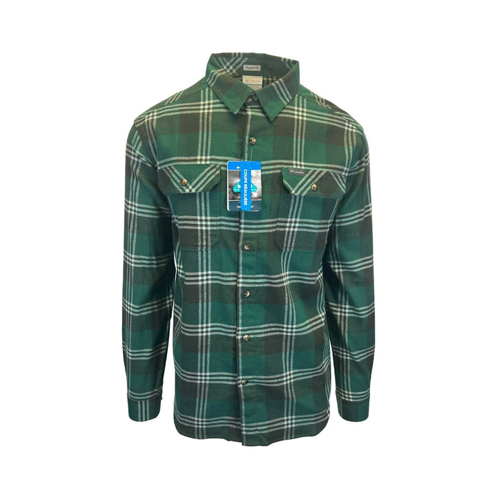 Columbia Men's Rain Forest Trails Edge Plaid Shirt Flare Gun Stretch Flannel L/S