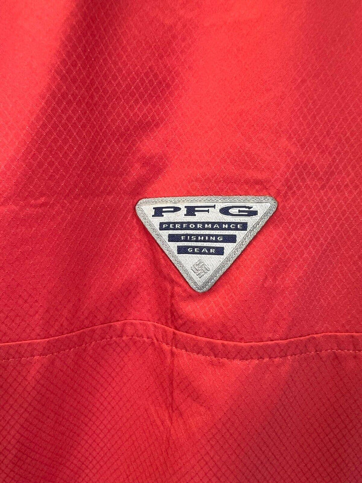 Columbia Men's Sunset Red Shirt Slack Tide PFG Camp Shirt UPF 50 S/S (683)