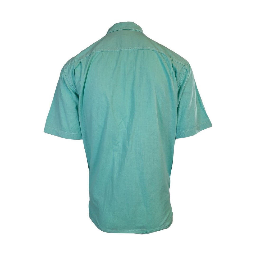 Tommy Bahama Men's Gentle Breeze Teal Green Shirt Logo Short Sleeve Button (S02)