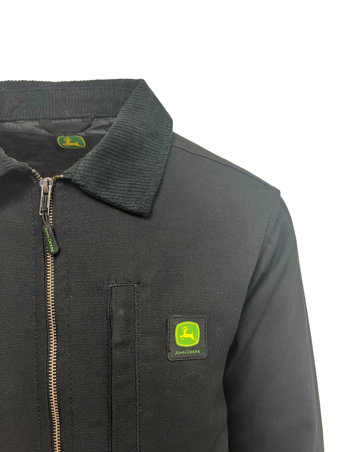John Deere Men’s Black Jacket Light Weight Tractor Durable Tough (S02)