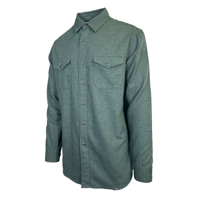 Ascend Men's Sea Pine Shirt Herringbone Slub Long Sleeve (S03)