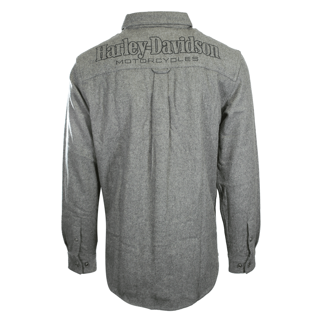 HD Branded Men's Shirt Dark Grey Shadow Long Sleeve Woven (S60)