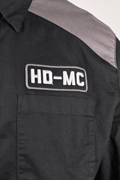 Branded  Men's Shirt Grey Black HDMC Long Sleeve Woven (124)