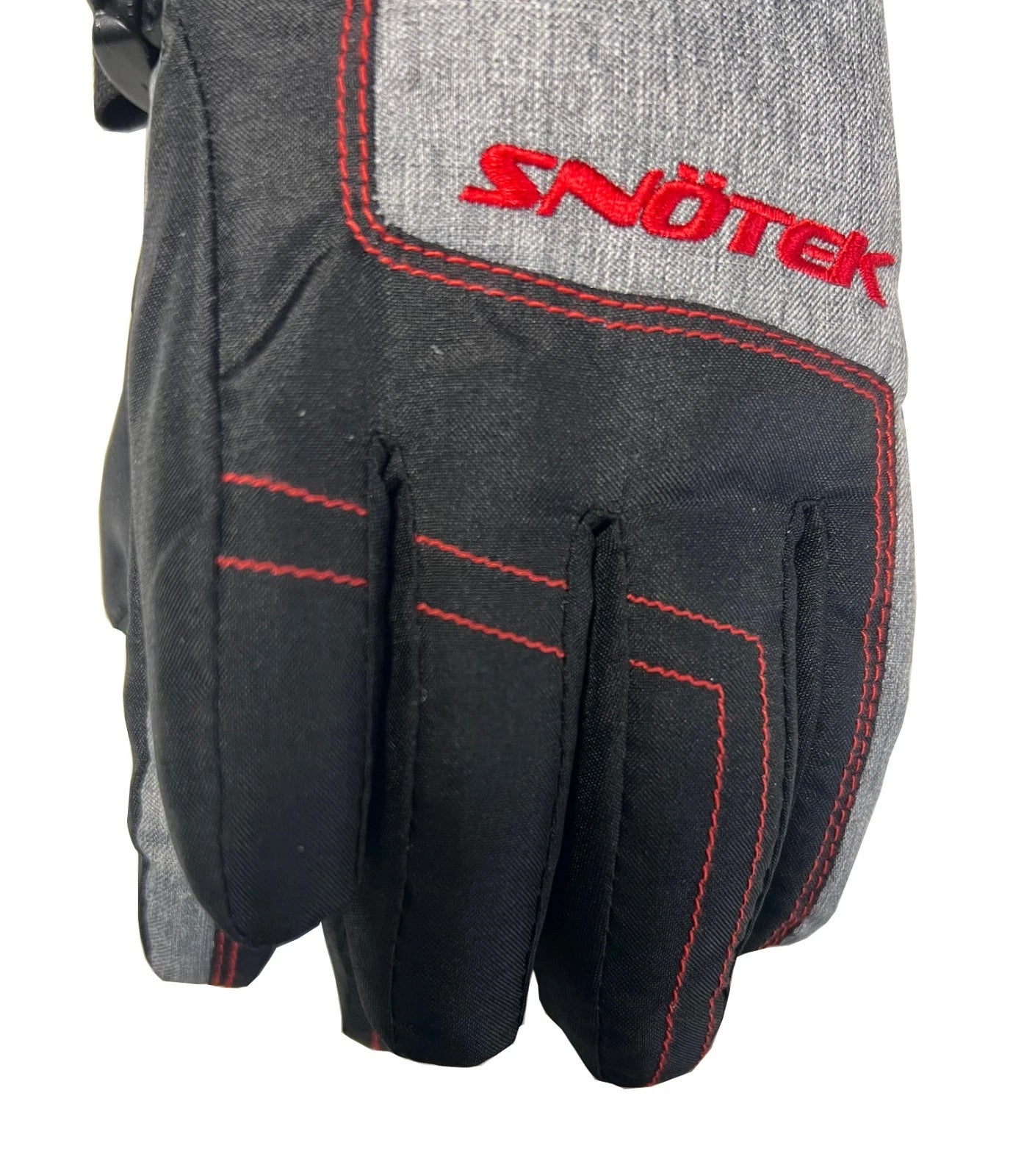 Snotek Junior's Black Grey Stitched Performance Winter Ski Gloves ST318 (S01)