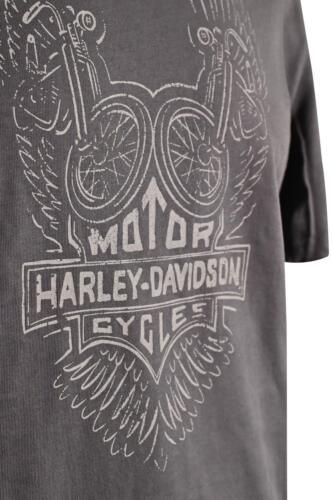 HD Branded Men's T-Shirt Charcoal Grey Bike Wings Short Sleeve (S55)