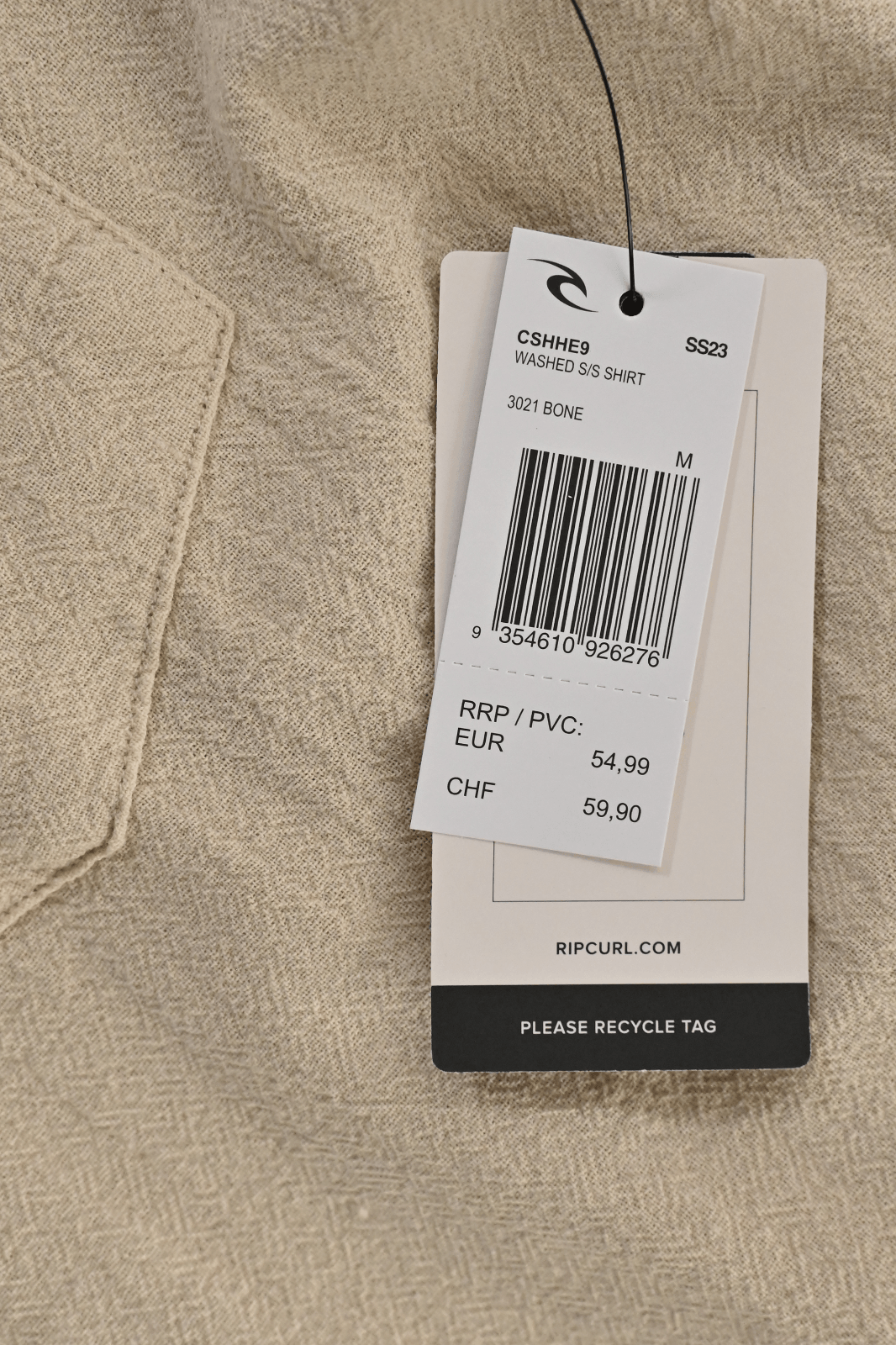 Rip Curl Men's Shirt Bone Linen Short Sleeve Woven (S12)