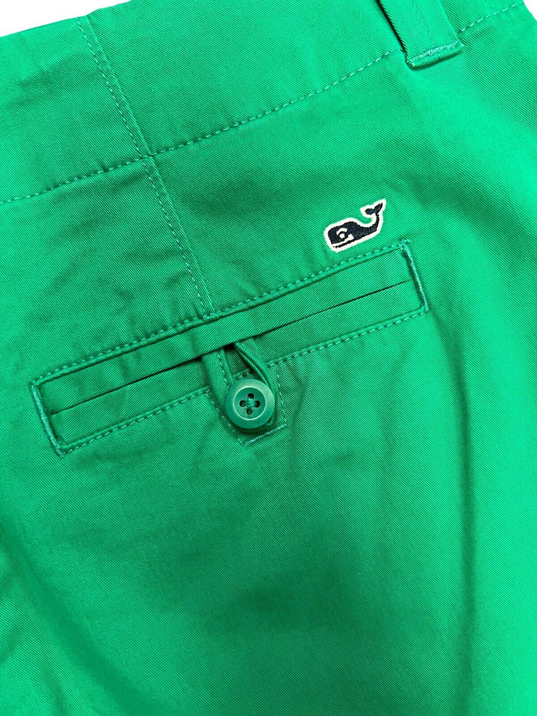 Vineyard Vines Women's Sea Swell Green Shorts Everyday Solid Pockets (S02)