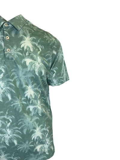 Tommy Bahama Men's Green Palm Impressions Polo 3 Buttons T-Shirt (S14)