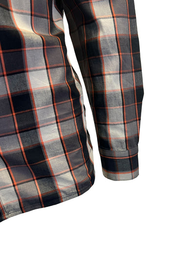 Harley-Davidson Men's Black & Ghost Gray Plaid Shirt Metal Bound Hooded (S88)