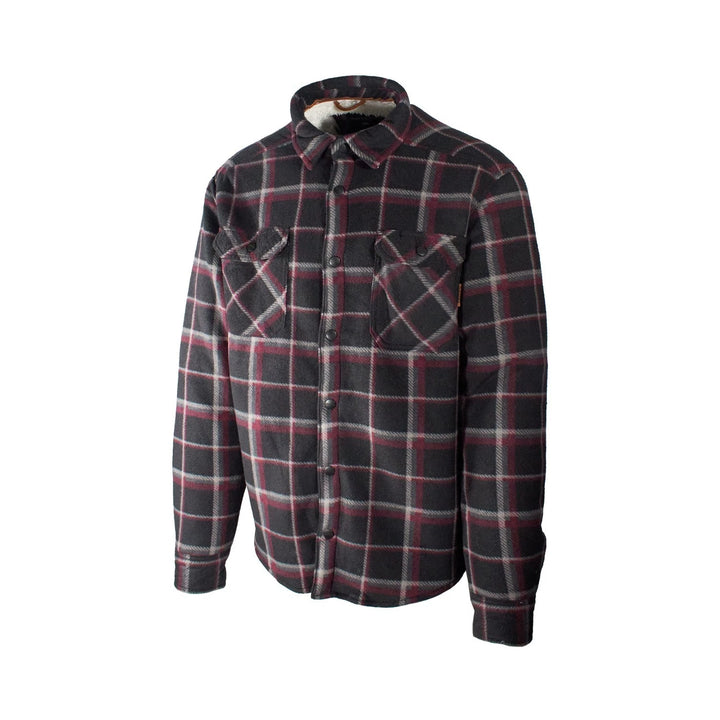 Smith Workwear Burgundy Jacket Sherpa-Lined Microfleece Shirt (S01)