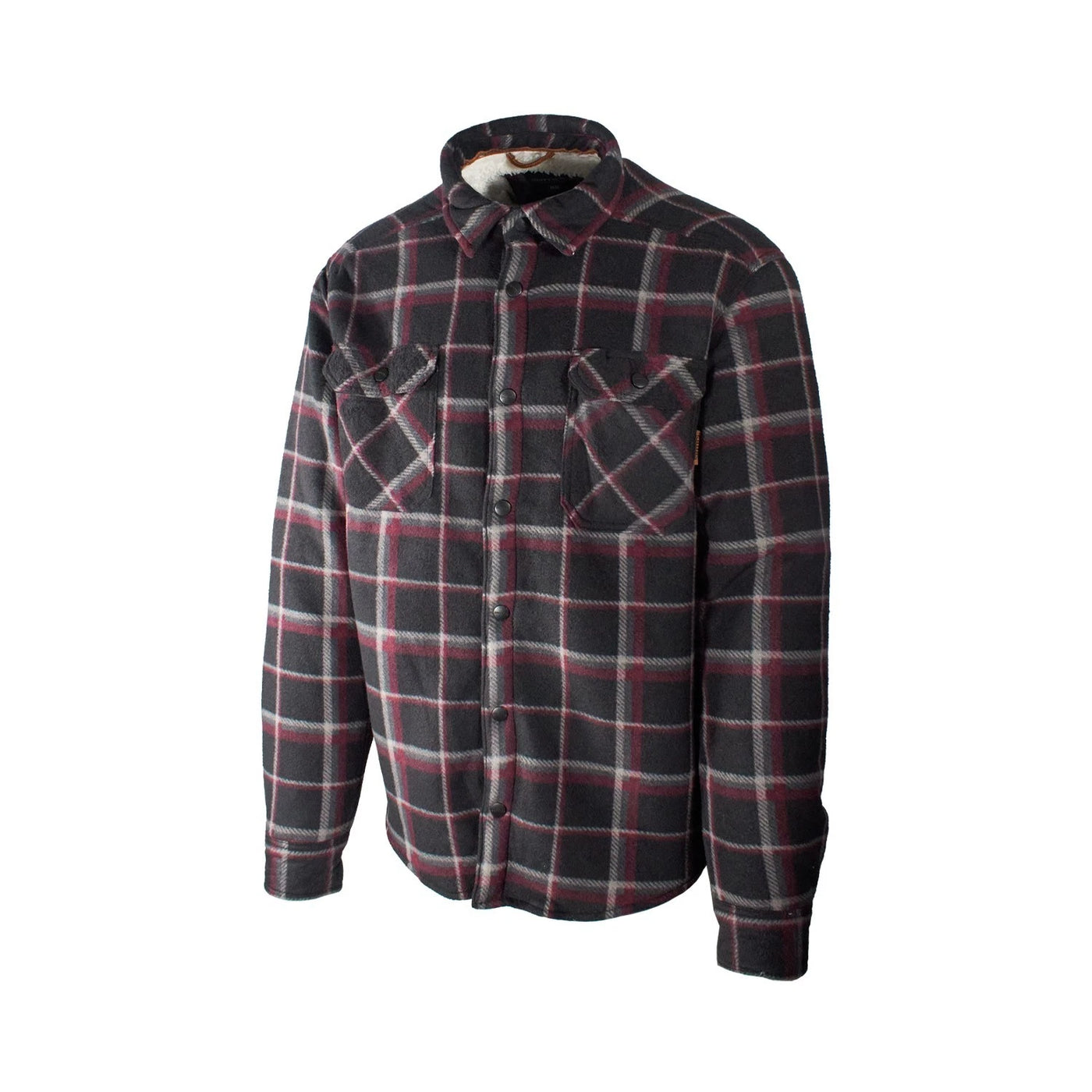 Smith Workwear Burgundy Jacket Sherpa-Lined Microfleece Shirt (S01)