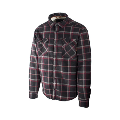 Smith Workwear Burgundy Jacket Sherpa-Lined Microfleece Shirt (S01)