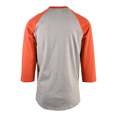 Harley-Davidson Men's T-Shirt Orange White Colorblock Staple 3/4 Sleeve Raglan