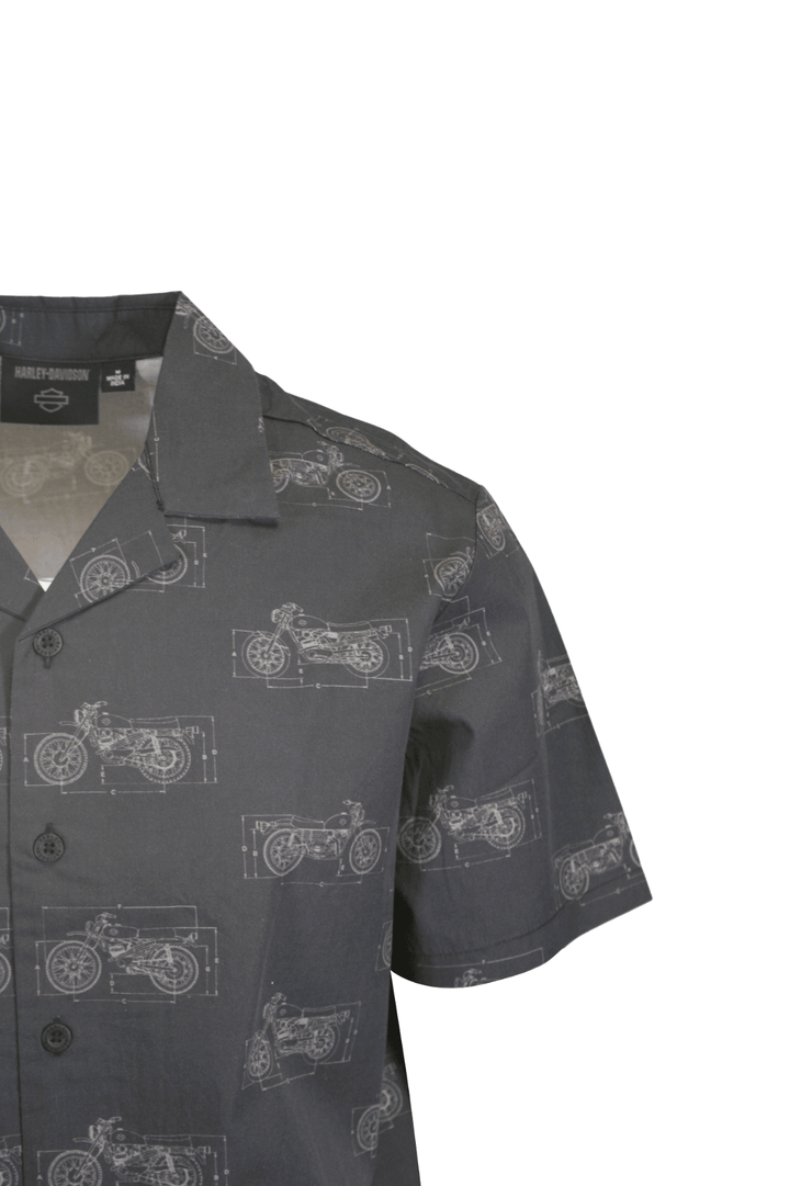 HD Branded Men's Shirt Dark Grey Fueled Allover Custom Print S/S (S61)