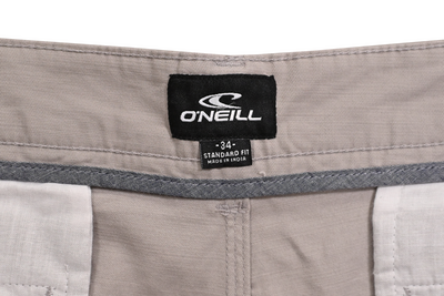 O'Neill Men's Chino Shorts Stone Gray At The Knee Stretch (S10)