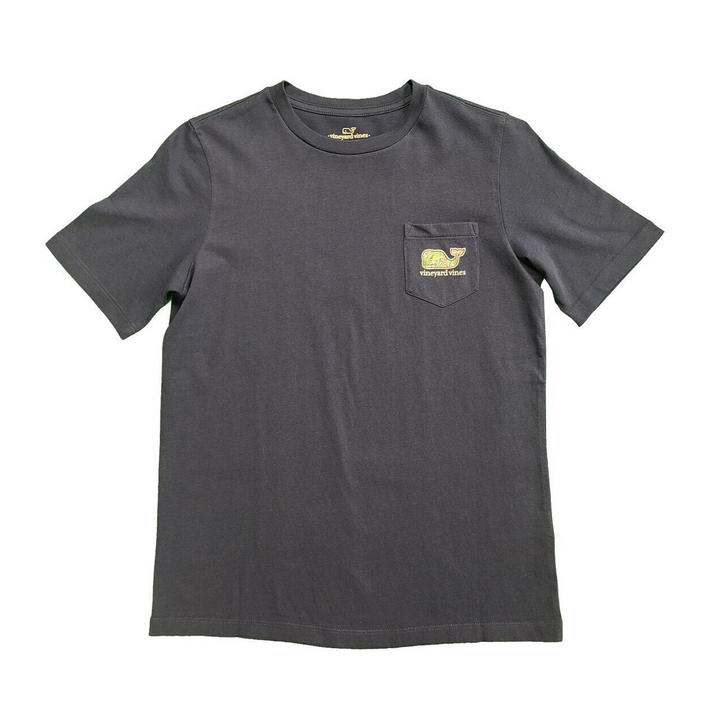 Vineyard Vines Boy’s Deep Bay Blue T-Shirt Palm Beach Whale Fill Pocket (S02)