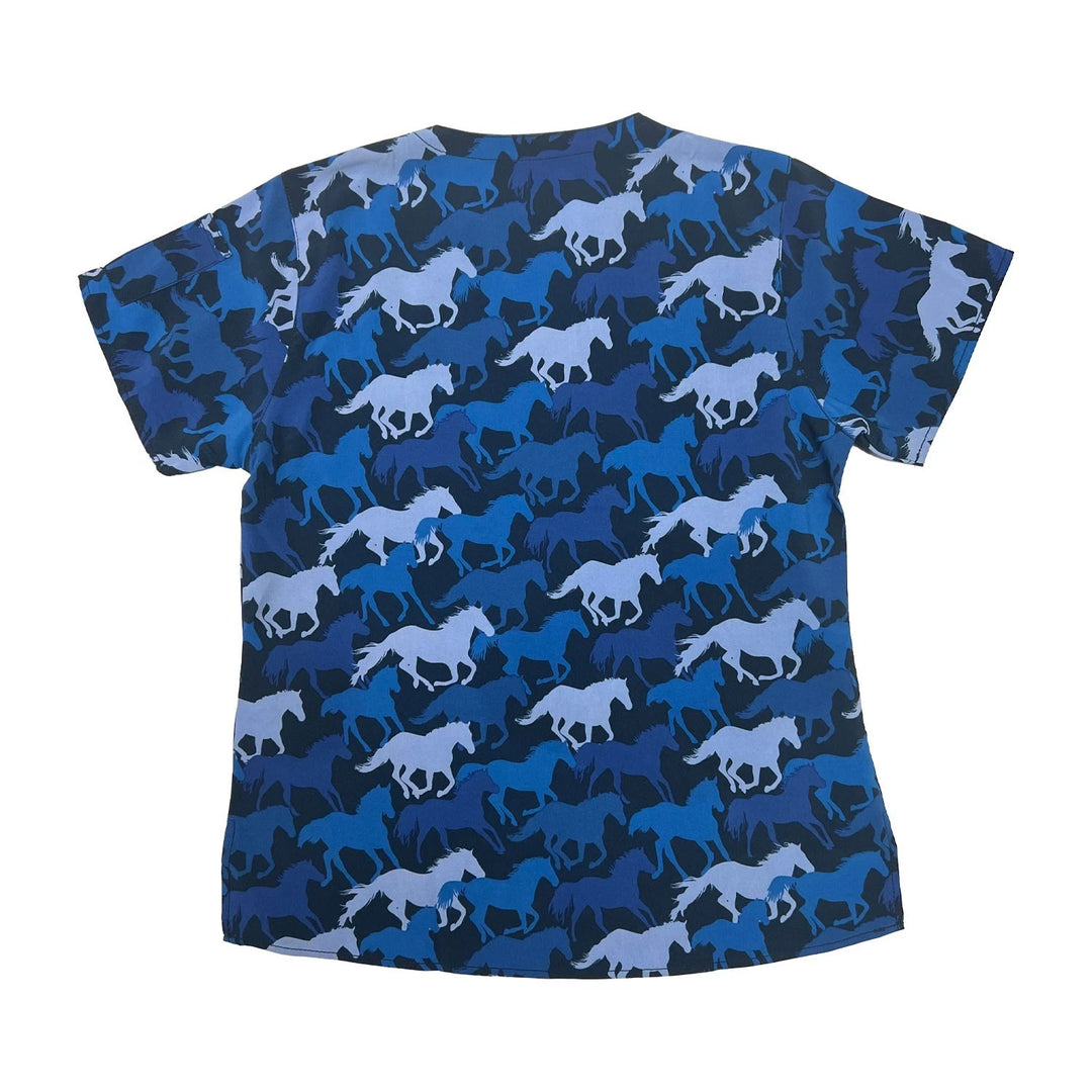 Carhartt Women's Scrub Force Pocket Rugged Flex V-Neck Print Top D Ring (M03)