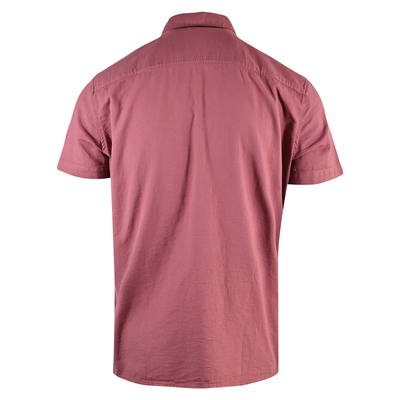 O'Neill Men's Woven Shirt Solid Mohagany Red Chambray Pocket Short Sleeve  (S09)