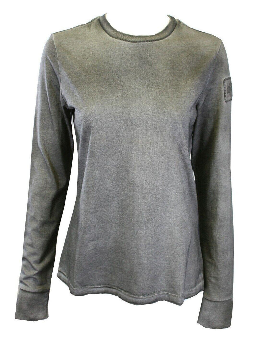 HD Branded Women's T-Shirt Grey Eagle Logo Back Long Sleeve Tee (S43)