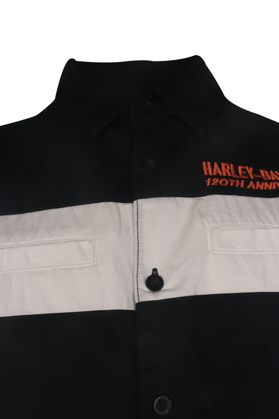 Harley-Davidson Men's Shirt 120th Year Anniversary White Woven (504)