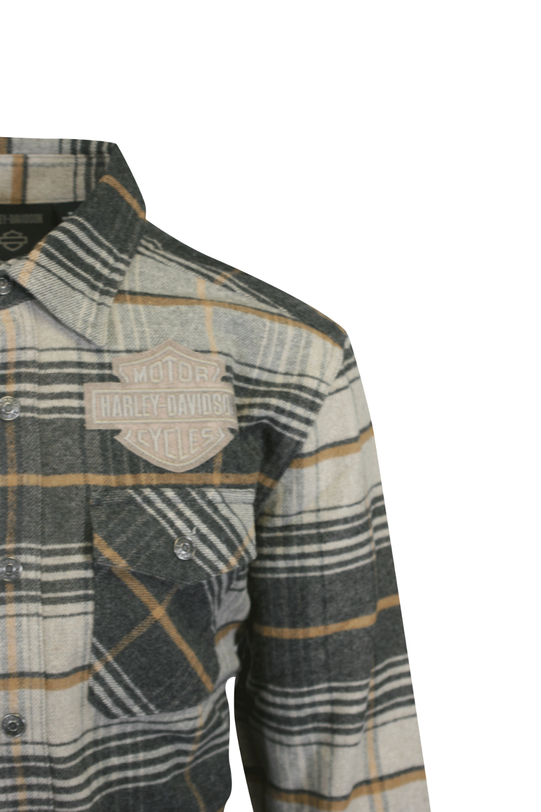 Harley-Davidson Men's Shirt Grey Plaid Bar & Shield Premium L/S (S62)