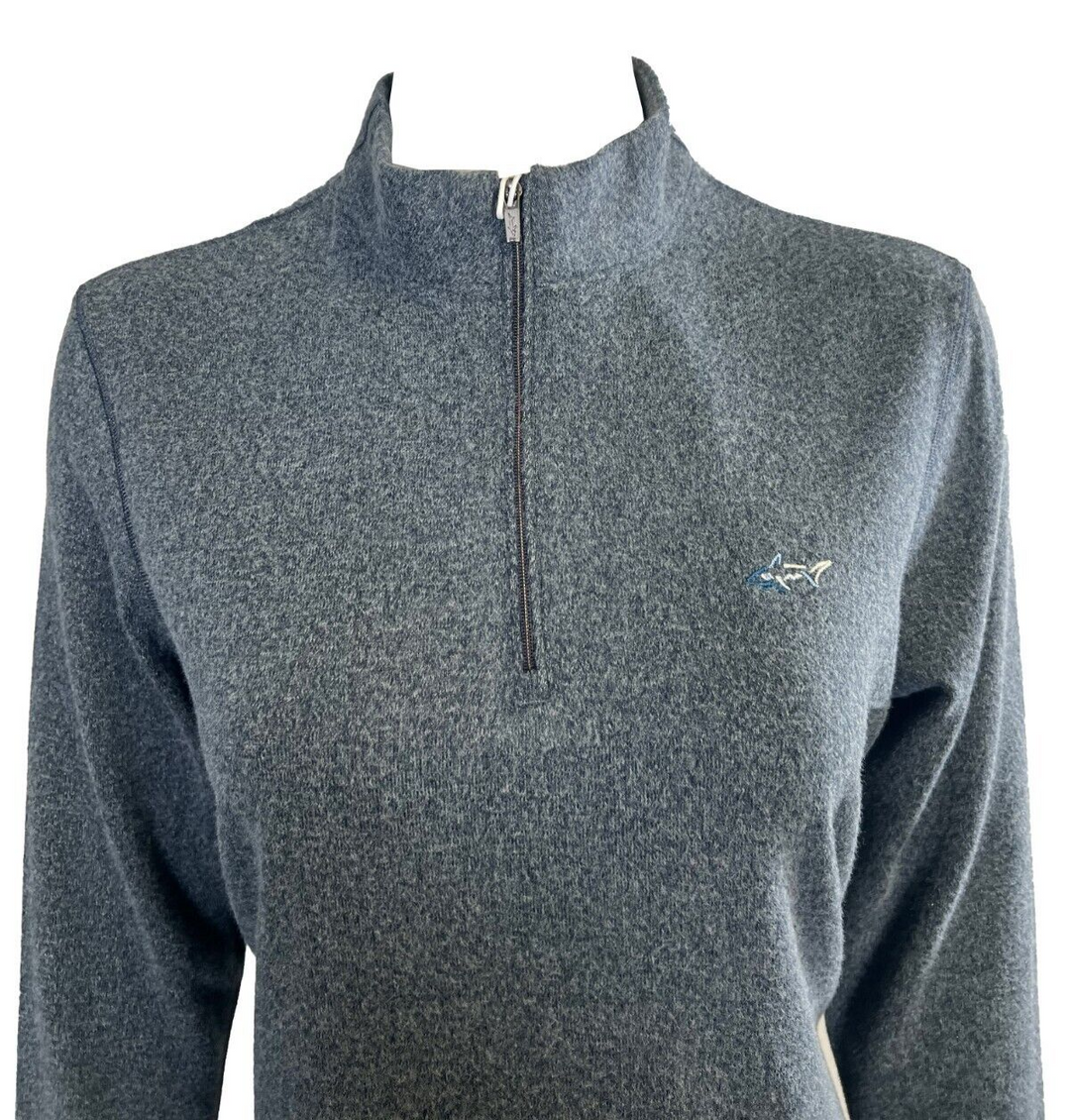 Greg Norman Women's Blue T-Shirt Nahe Heathered 1/4 Zip Mock