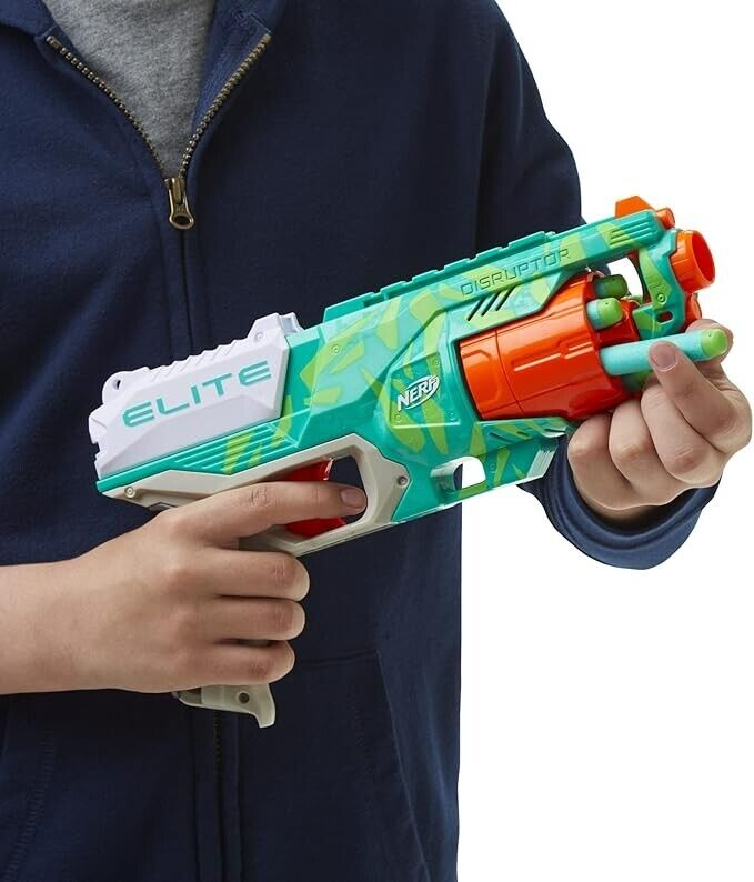 Hasbro Nerf Elite Disruptor 6-Dart Rotating Drum Dynamic Green Blaster (S43)