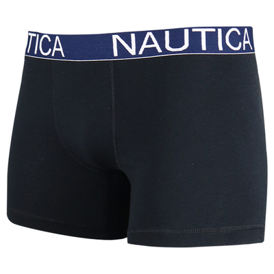 Nautica Men's Black Stretch 3 Pack Boxer Briefs