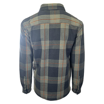 Branded Men's Green Plaid Shirt Jacket Arched Logo Long Sleeve (S71)