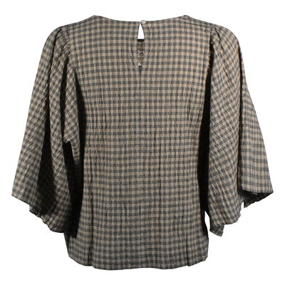 Levi's Women's Crop Top Brown Plaid Flare Out Relaxed Fit Tee