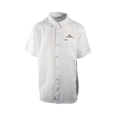 Columbia Men's White Shirt Georgia Bulldogs PFG Slack Tide Omni-Shade (107)
