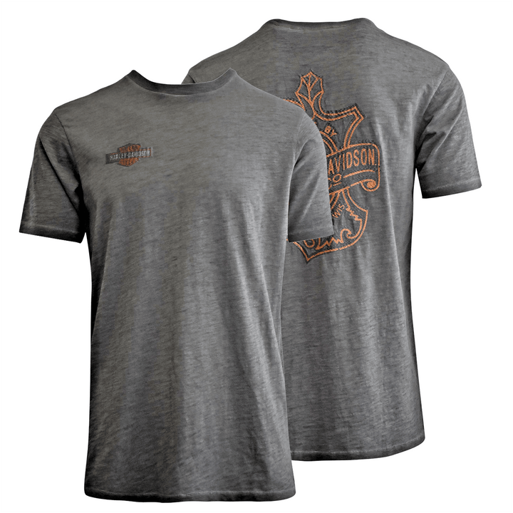 HD Branded Men's T-Shirt Heather Sheen Logo Embroidery Right Chest (S80)