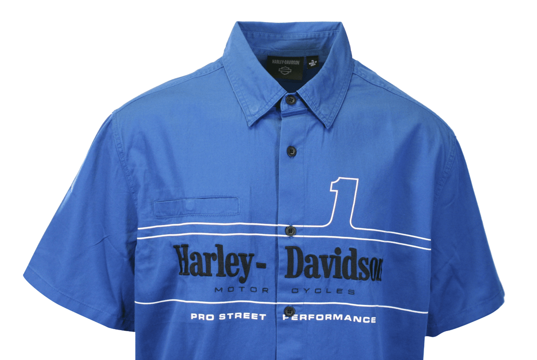 HD Branded Men's True Blue Shirt #1 Racing Logo Short Sleeve (S19)