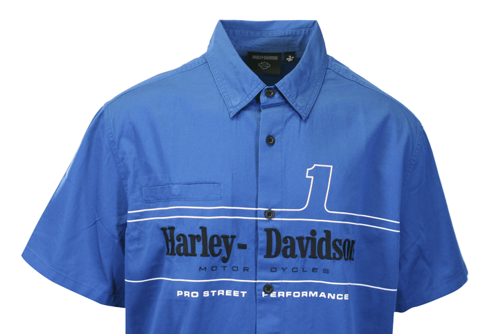 HD Branded Men's True Blue Shirt #1 Racing Logo Short Sleeve (S19)