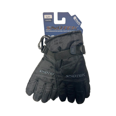 Snotek Junior's Black Stitched Performance Winter Ski Gloves ST318 (S03)