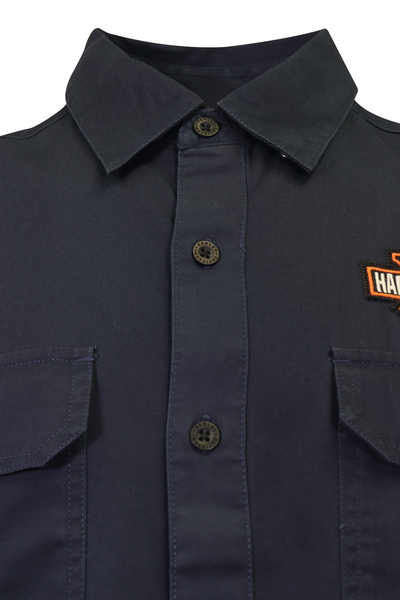 Harley-Davidson Men's Vest Dark Wash Denim Sleeveless Shirt (S60)