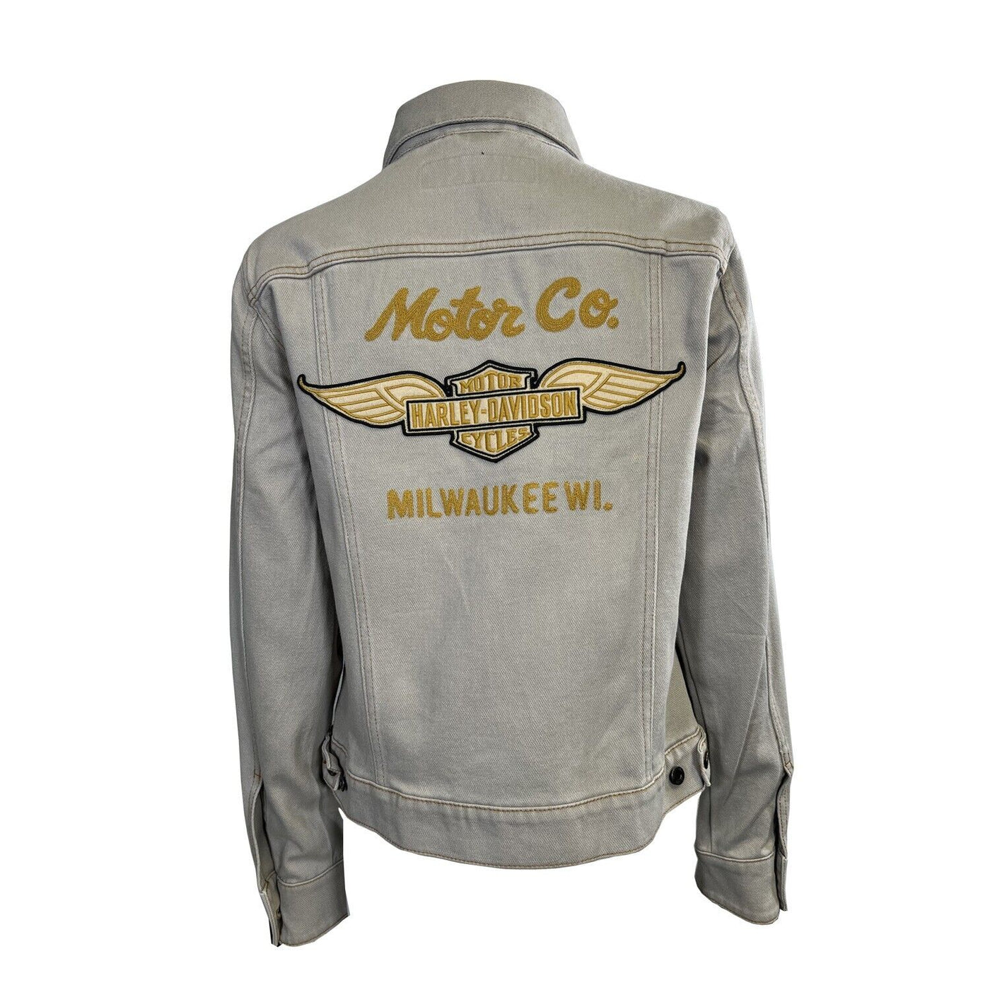 HD Branded Women's Beige Jacket Motor Co. Milwaukee Jean L/S (S25)