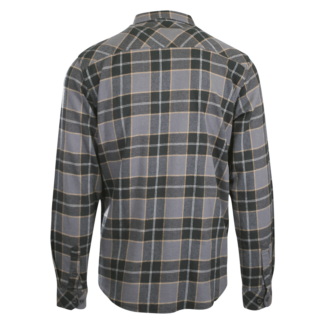 O'Neill Men's Black Shirt Redmond Plaid Stretch Flannel Long Sleeve (S26)